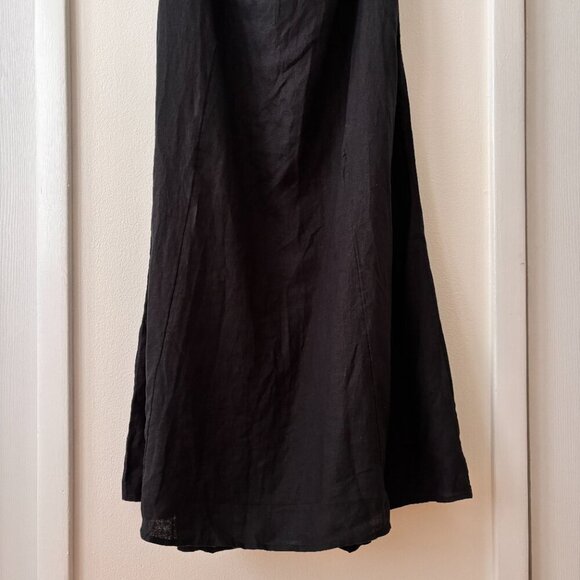 Quince European Linen Strapless Maxi Dress in Black - Picture 3 of 6